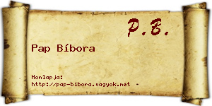 Pap Bíbora névjegykártya