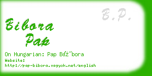 bibora pap business card